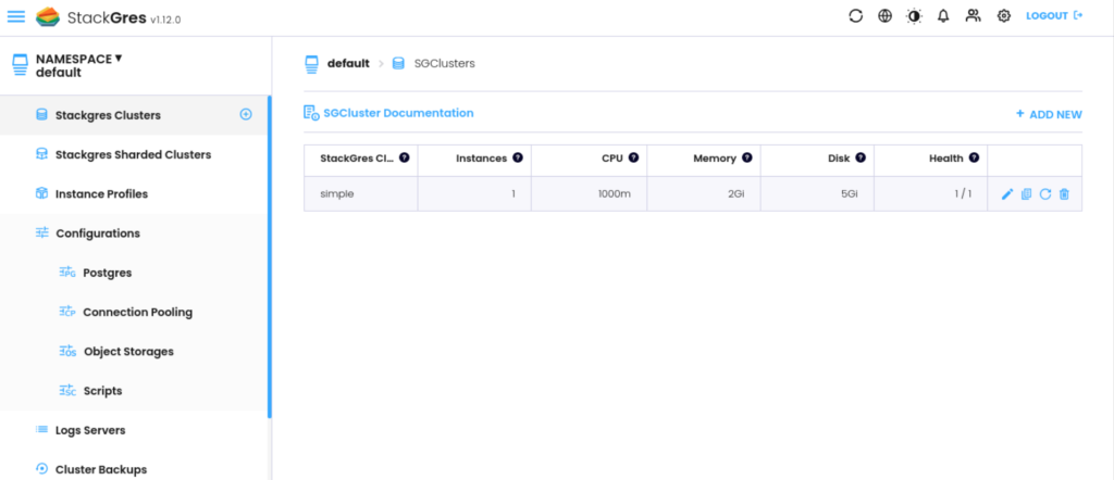 web-ui-for-stackgres-postgresql