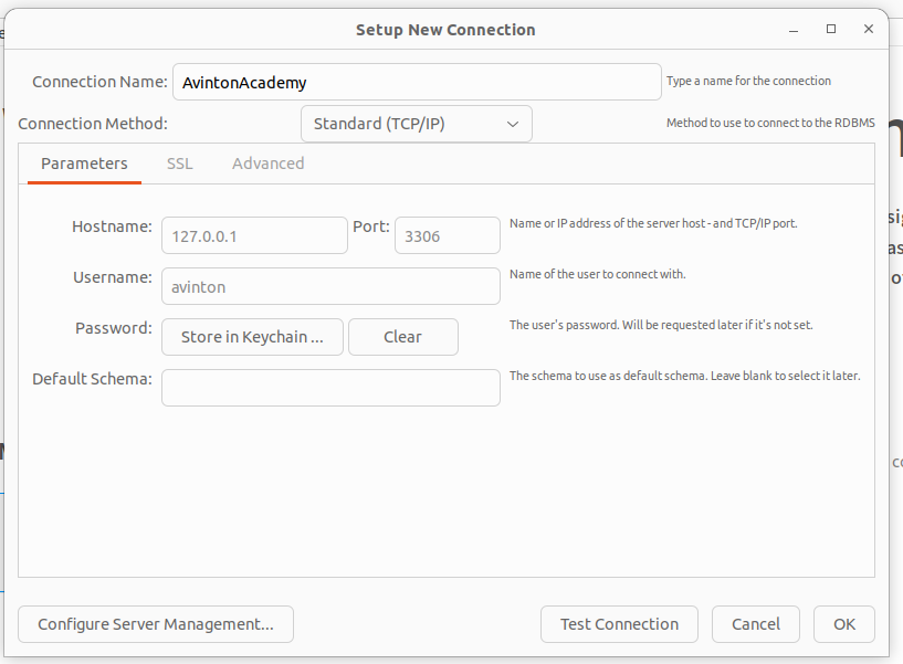 MySQL Connectionsで操作