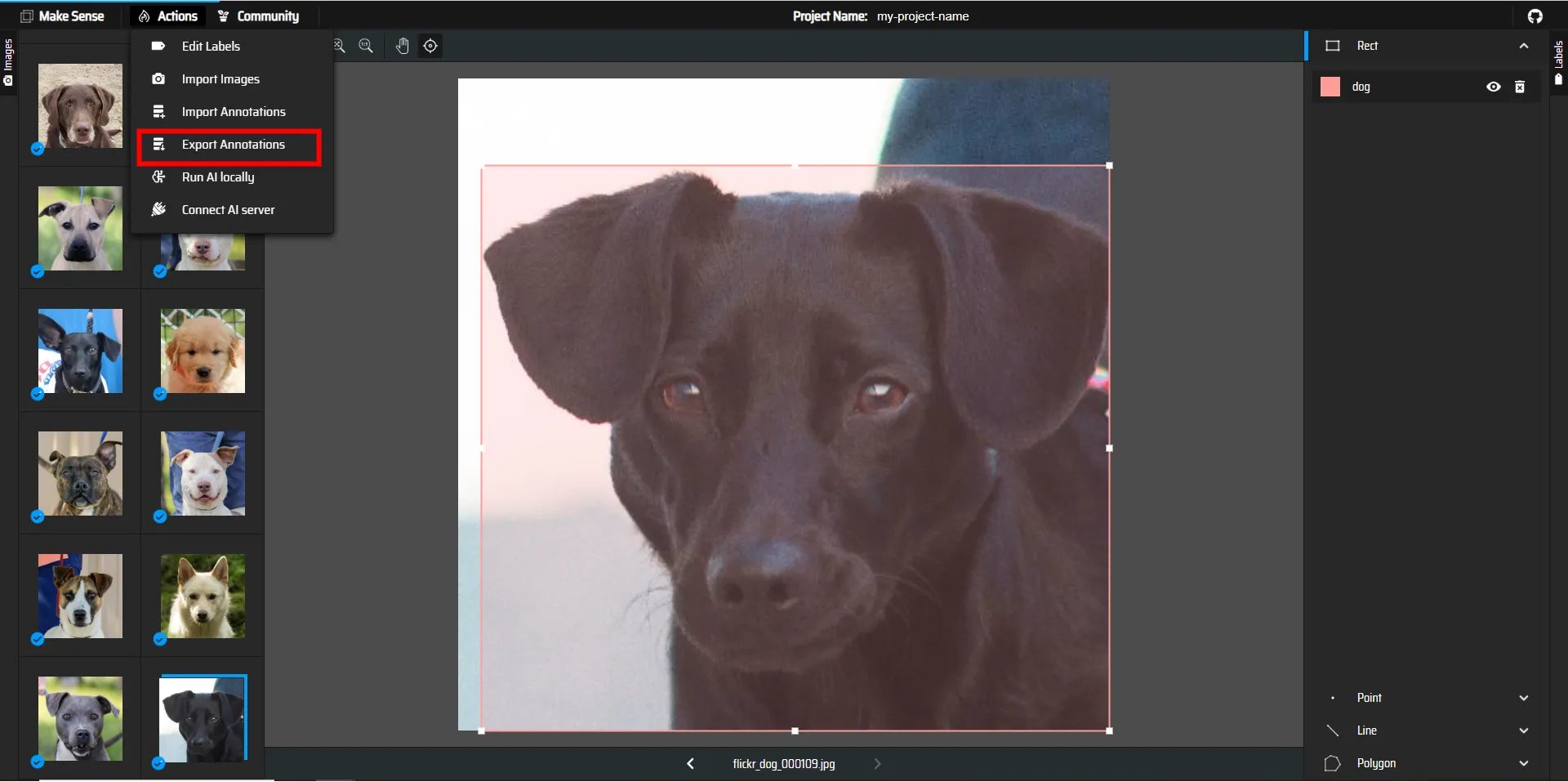 Export Annotationsを選択します