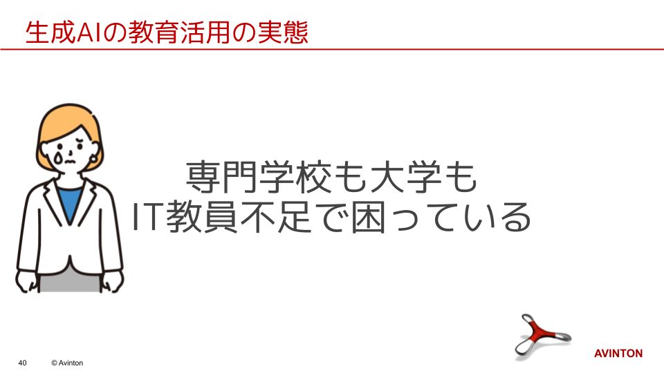 日本の教育現場におけるIT教員不足の実態を解説したスライド