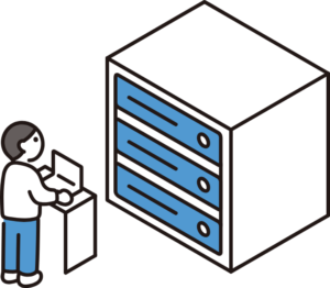 データサイエンティストとして、データ操作を行っているイラスト