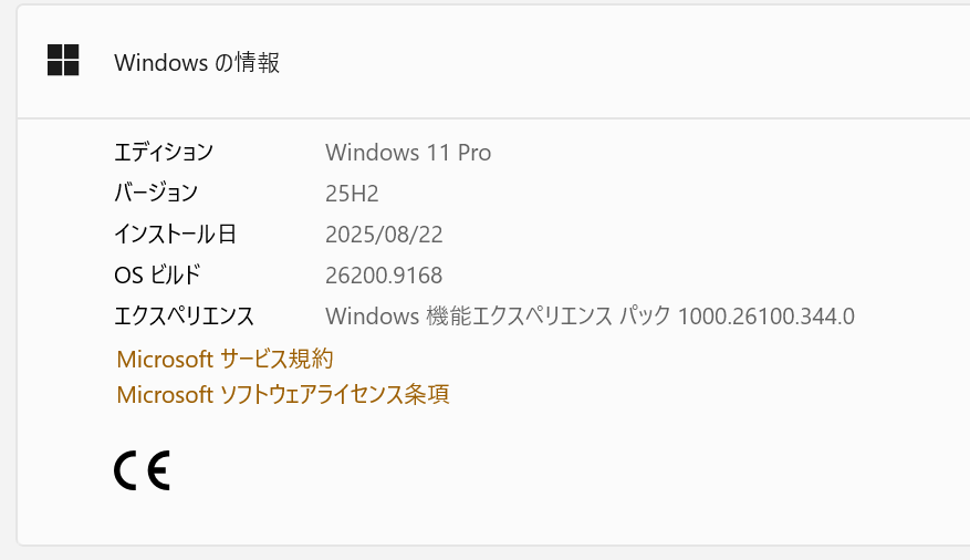 Windows11 バージョン情報
